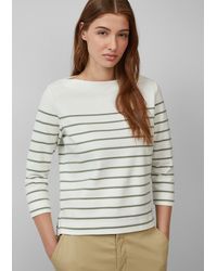 S.oliver - Geringeltes Sweatshirt mit U-Boot-Ausschnitt - Lyst