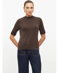 S.oliver - Kurzarm-Pullover Mit Rippblende - Lyst