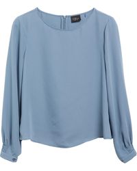 S.oliver - Crêpe-Bluse Mit Reißverschluss Und Smok-Detail - Lyst
