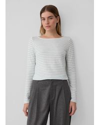 S.oliver - Longsleeve in Streifen-Optik mit U-Bootausschnitt - Lyst