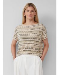 S.oliver - Stricktop im Relaxed Fit mit Ajourmuster und Glitzergarn - Lyst