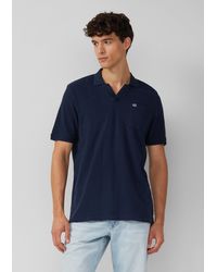 S.oliver - Poloshirt mit Struktur-Streifen und offenem Kragen - Lyst