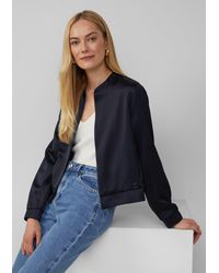S.oliver - Offener Satinblouson mit Elastikbund - Lyst