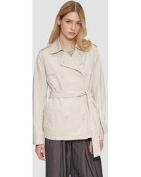 QS - Kurzer Trenchcoat aus Baumwolle mit Gürtel - Lyst