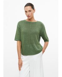 S.oliver - Kurzarm-Strickpullover Mit Glitzergarn - Lyst