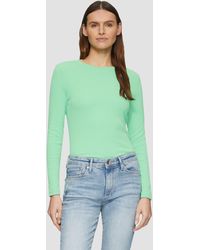 S.oliver - Geripptes Langarmshirt im Slim Fit - Lyst