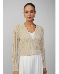 S.oliver - Blouson aus Ajourstrick mit Pailletten - Lyst