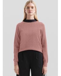 QS - Strickpullover mit Strukturmuster - Lyst