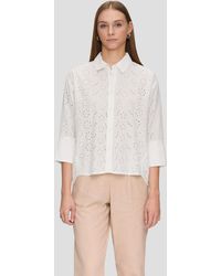 QS - Oversize-Bluse aus Broderie Anglaise - Lyst