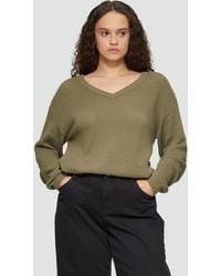 QS - Pullover mit Strukturmuster und V-Ausschnitt - Lyst
