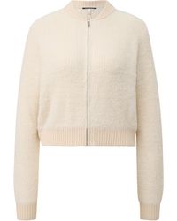 QS - Flauschige Blouson-Strickjacke - Lyst