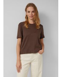 S.oliver - Verkürztes T-Shirt aus Interlockjersey - Lyst