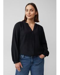S.oliver - Strukturierte Bluse aus Viskosemix mit Raffung - Lyst