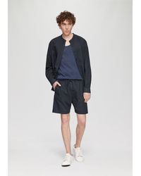 QS - Leinenmix-Shorts mit Elastikbund und Garment Dye - Lyst