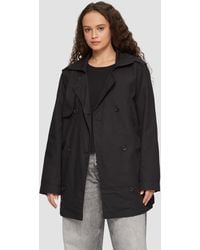 QS - Kurzer Trenchcoat aus Baumwolle mit Gürtel - Lyst