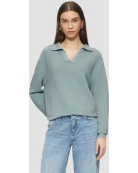 QS - Strukturierter Pullover mit Polokragen - Lyst