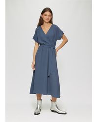 QS - Crêpe-Kleid in Wickel-Optik - Lyst