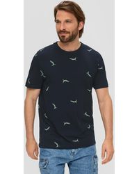 S.oliver - T-Shirt aus Baumwolle mit All-over-Print - Lyst