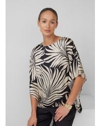 S.oliver - Fließende Poncho-Bluse aus Satin - Lyst