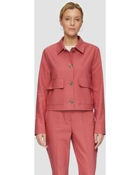 S.oliver - Kurze Jacke aus Baumwollsatin mit aufgesetzten Taschen - Lyst