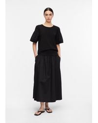 Comma, - Gesmokte Midi Rok - Lyst