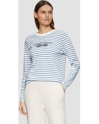 S.oliver - Gestreiftes Langarmshirt im Relaxed Fit mit Artwork - Lyst