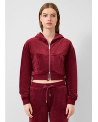 QS - Sweatjacke Aus Weichem Nicki Mit Logo-Stickerei - Lyst