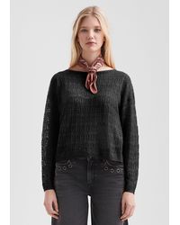 QS - Zarter Pullover mit offenem Ajourmuster - Lyst