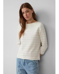 S.oliver - Geringeltes Sweatshirt mit U-Boot-Ausschnitt - Lyst