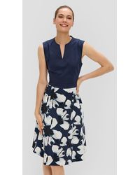 S.oliver - Floral gemustertes Kleid mit Tunika-Ausschnitt - Lyst