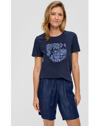 S.oliver - Baumwoll-T-Shirt mit frontseitigem Folien-Print - Lyst