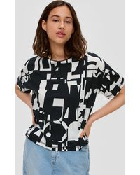 QS - T-Shirt mit All-over-Print im Loose Fit - Lyst