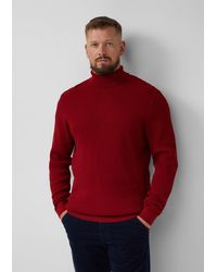 S.oliver - Strukturmix-Pullover aus reiner Baumwolle mit Rollkragen - Lyst