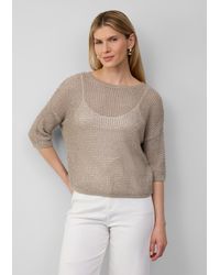 S.oliver - Lockerer Strickpullover in Bicolor-Optik mit U-Boot-Ausschnitt - Lyst