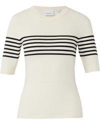 Comma, - Kurzarmpullover Im Slim Fit Mit Streifen - Lyst