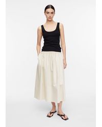 Comma, - Gesmokte Midi Rok - Lyst