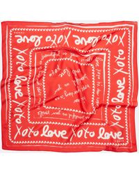 Comma, - Tuch Aus Seidenmix Mit Motivprint - Lyst