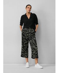 S.oliver - Satinierte Wide-Leg-Hose mit Elastikbund und All-over-Print - Lyst