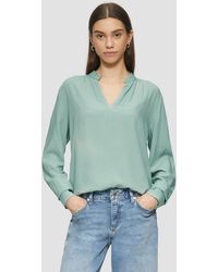 QS - Viskosebluse mit Smok-Detail an der Schuler - Lyst