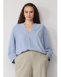 QS - Bluse aus Viskose mit Smok-Detail - Lyst