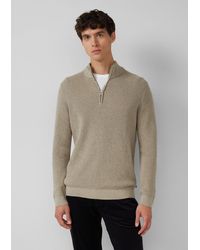 S.oliver - Baumwoll-Pullover mit Struktur und Troyer-Kragen - Lyst