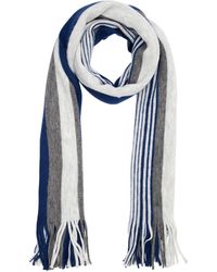 S.oliver Warmer Streifenschal mir Fransen - Blau