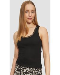 QS - Ripptop mit Spitze am Ausschitt - Lyst