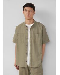S.oliver - Relaxed Fit: Kurzarmhemd mit Stehkragen aus Leinenmix - Lyst