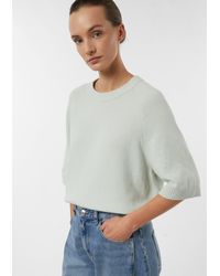Comma, - Feinstrickpullover Mit Halbarm - Lyst