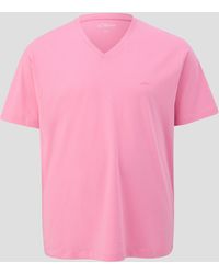 S.oliver - T-Shirt mit V-Ausschnitt - Lyst