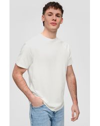 QS - Klassisches T-Shirt aus reiner Baumwolle - Lyst