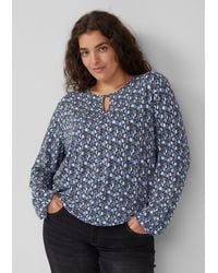 S.oliver - T-Shirt mit All-over-Print und Elastikbündchen - Lyst
