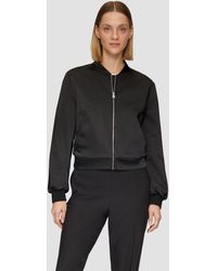 S.oliver - Satinblouson mit Rippbündchen - Lyst