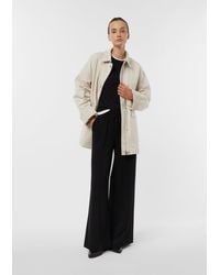 Comma, - Broek Van Jersey Met Wijde Pijpen, Elastische Tailleband En Paspels - Lyst